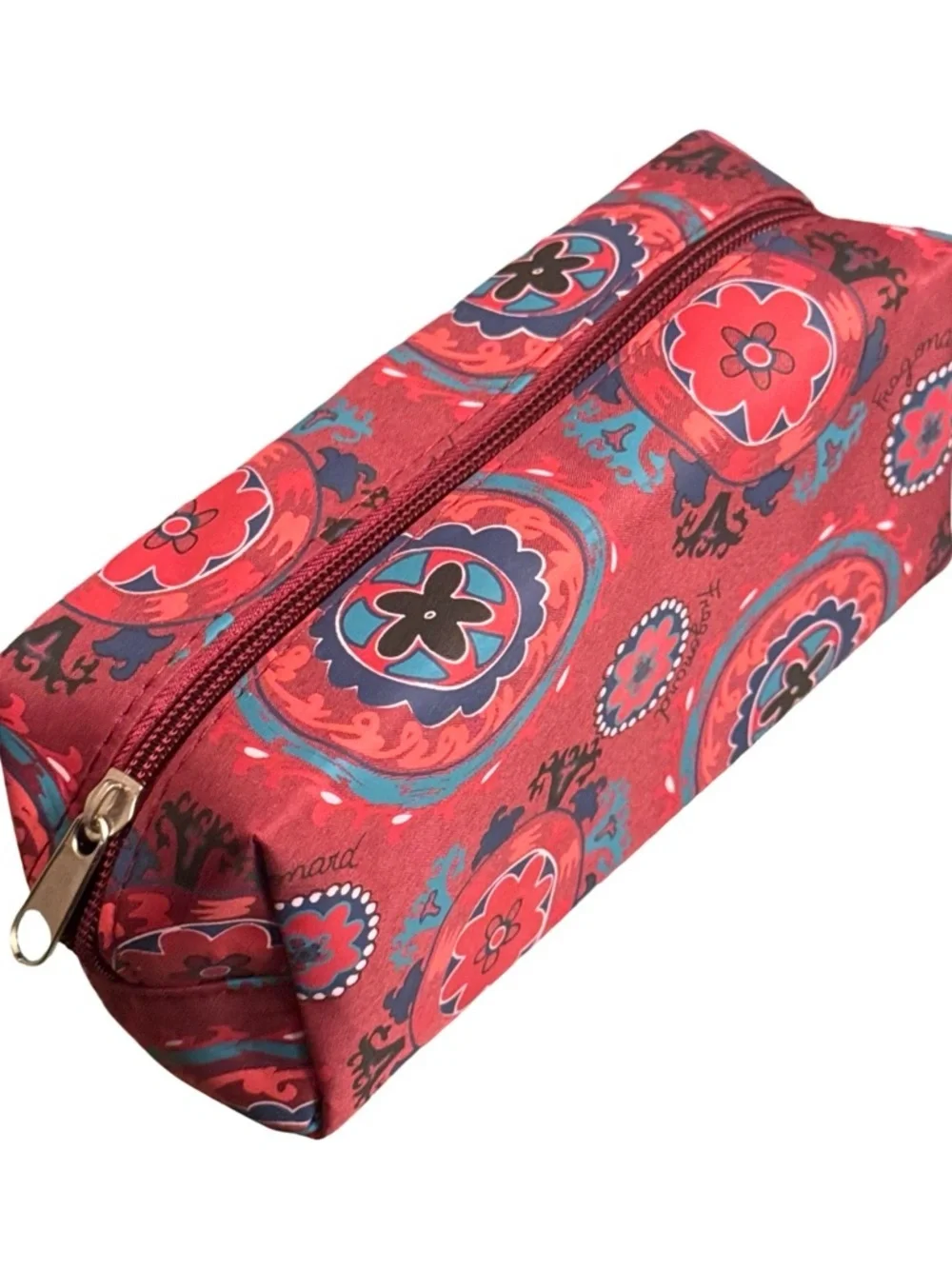 Fragonard  Red Floral-Patterned Cosmetic Pouch